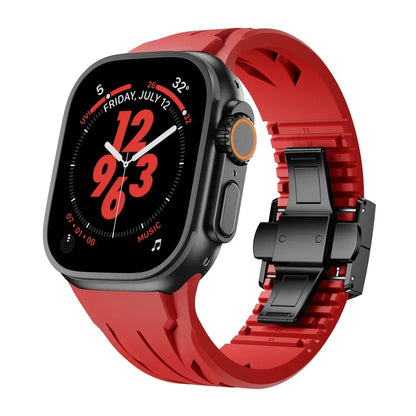 Soft Rubber Apple Watch Band with Metal Clamp