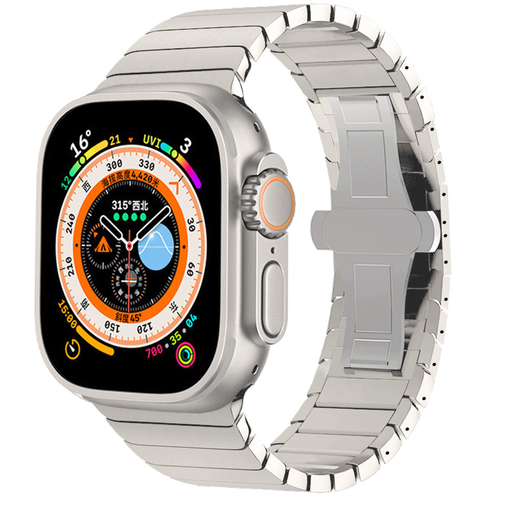 Stainless Steel Watch Strap with Secure Clasp