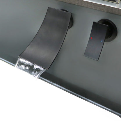 Modern Single Handle Wall Mount Waterfall Bathroom Faucet