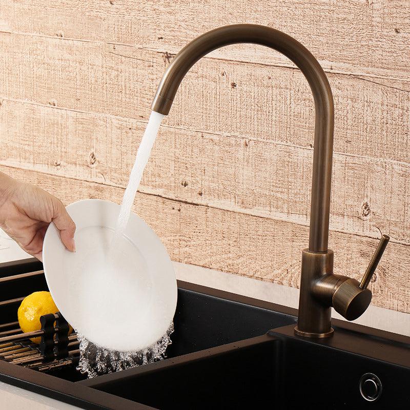 Vintage Bronze Single Handle Kitchen Sink Faucet