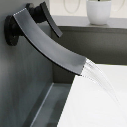 Modern Single Handle Wall Mount Waterfall Bathroom Faucet - Lusomart