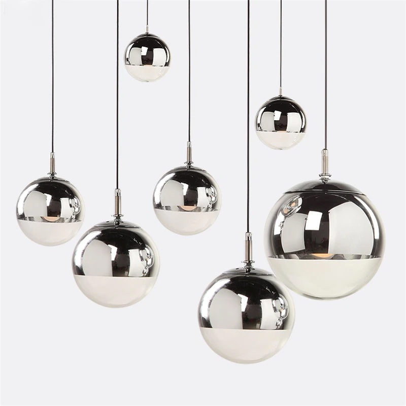 Stunning Glass Pendant Light Clear Globe Chandelier