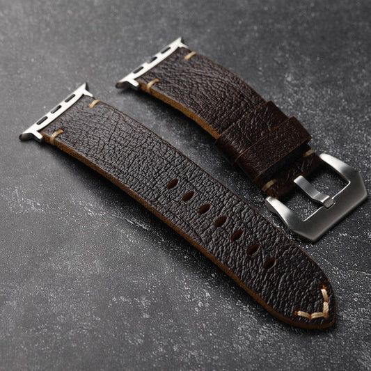Classic Brown Leather Strap for Apple Watch - Lusomart