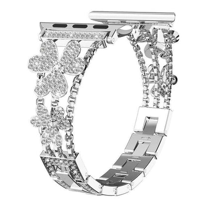 Elegant Flower Crystal Apple Watch Link Bracelet