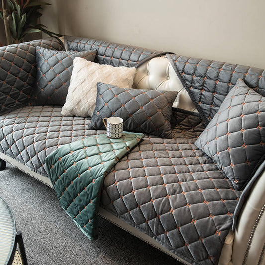 Plush Soft Fleece Sofa Slipcover for Living Room Comfort - Lusomart