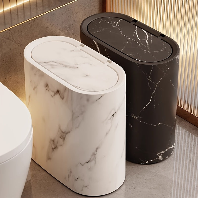 Elegant Stone Waste Basket with Lid