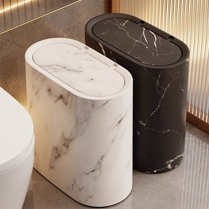 Elegant Stone Waste Basket with Lid