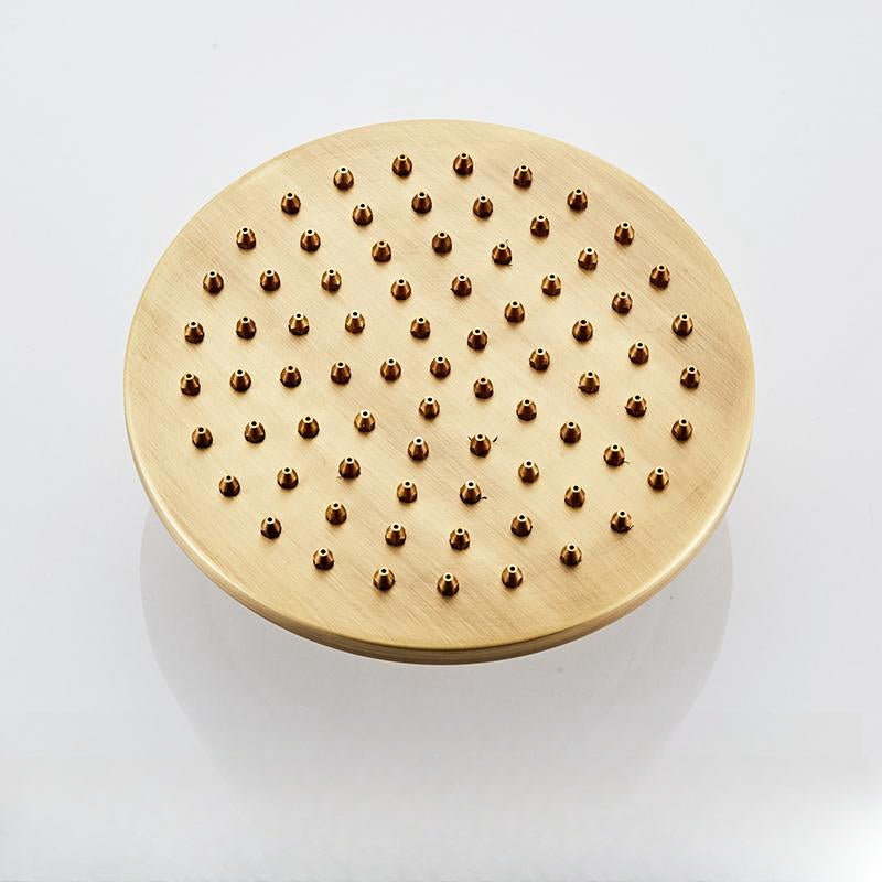Classic Bronze Shower Set with Gold Faucet and Dual Showerheads