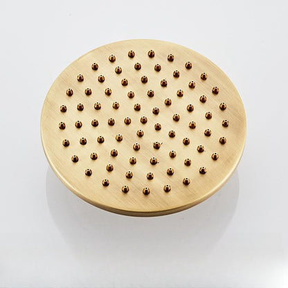 Classic Bronze Shower Set with Gold Faucet and Dual Showerheads