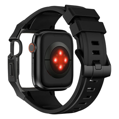Durable Metal Watch Case with Soft Strap for Apple Watch