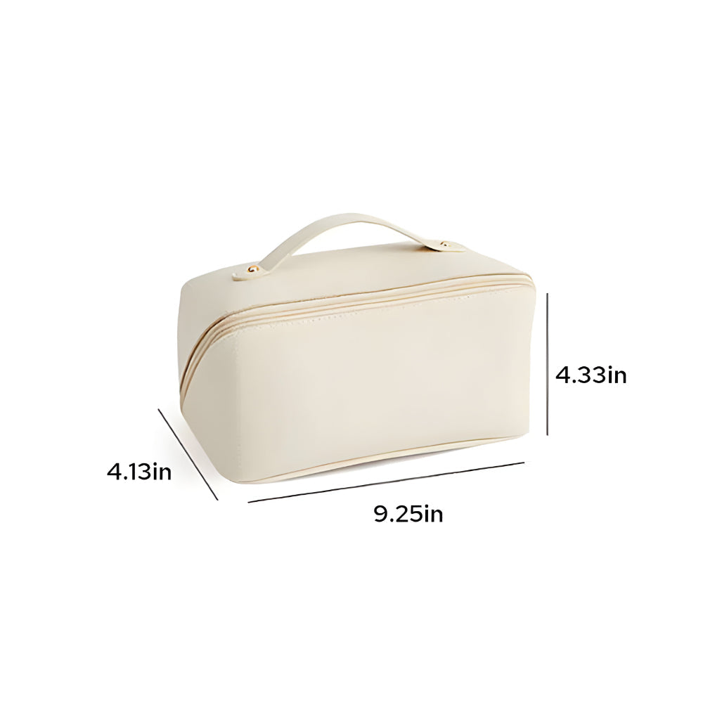 Spacious Travel Makeup Case PU Cosmetic Organizer