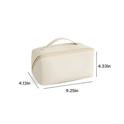 Spacious Travel Makeup Case PU Cosmetic Organizer