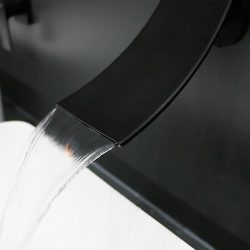Modern Single Handle Wall Mount Waterfall Bathroom Faucet