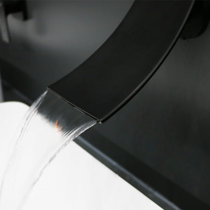Modern Single Handle Wall Mount Waterfall Bathroom Faucet