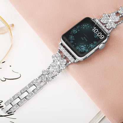 Elegant Flower Crystal Apple Watch Link Bracelet