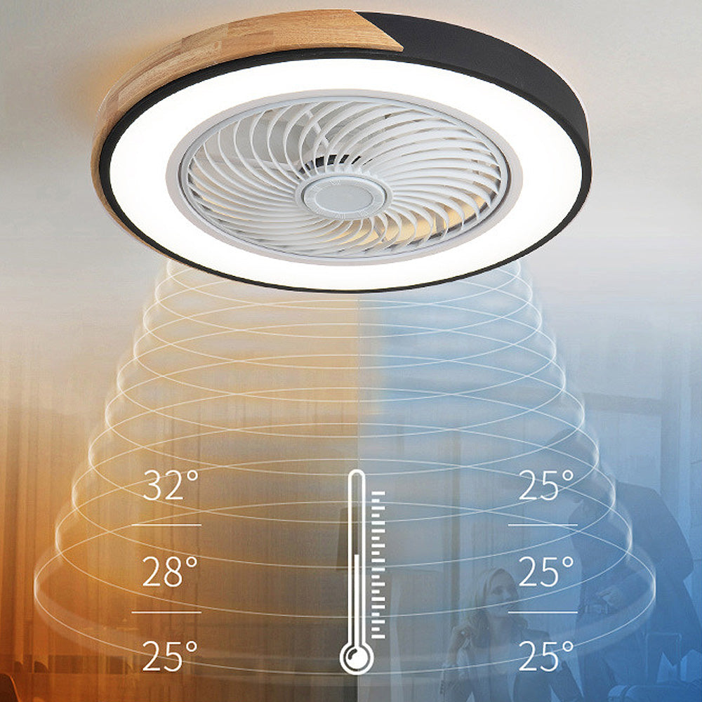 Rustic Wood Ceiling Fan with Efficient LED Lighting