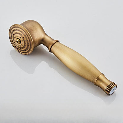 Classic Bronze Shower Set with Gold Faucet and Dual Showerheads