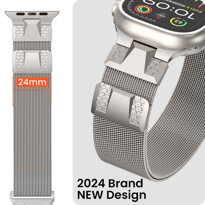 Stainless Steel Mesh Watch Strap with Secure Clasp