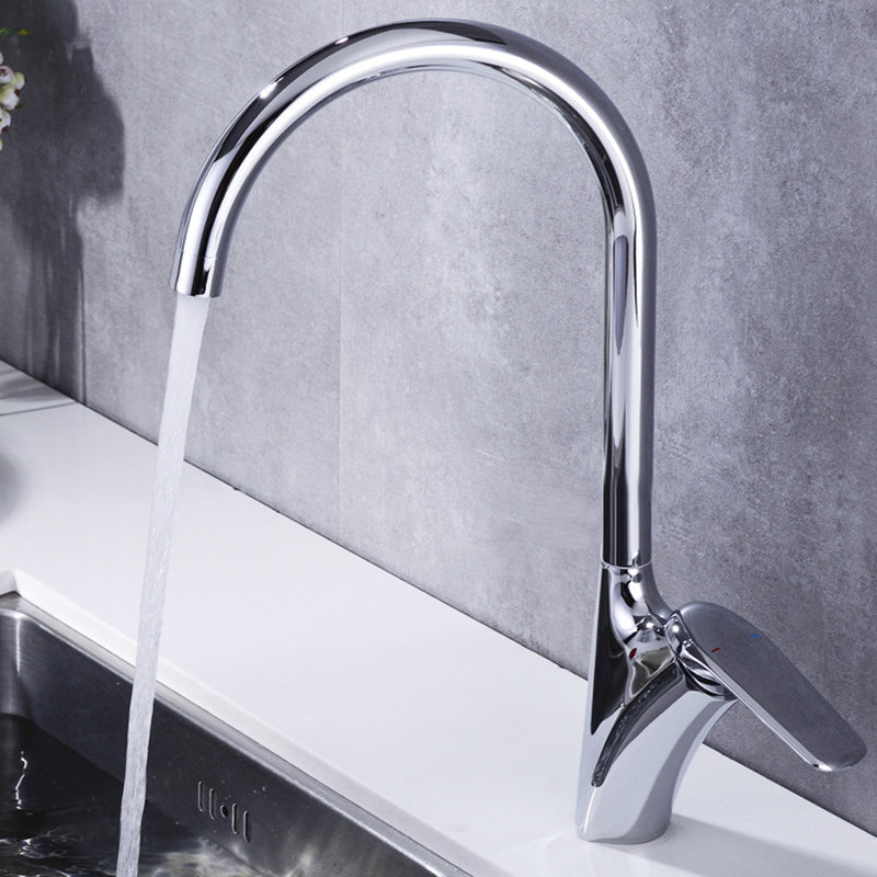 Stainless Steel Kitchen Sink Faucet With Rotating Nozzle