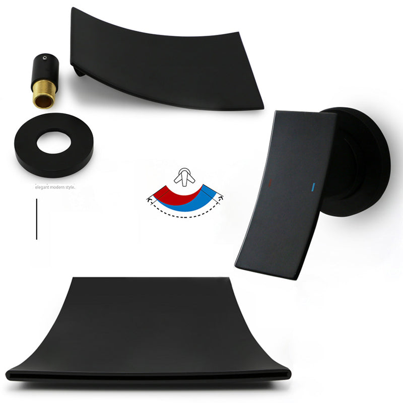 Modern Single Handle Wall Mount Waterfall Bathroom Faucet