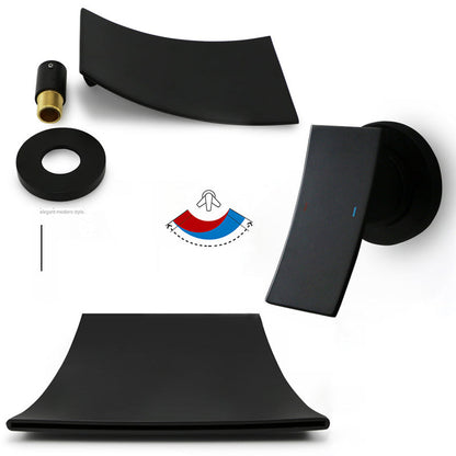 Modern Single Handle Wall Mount Waterfall Bathroom Faucet