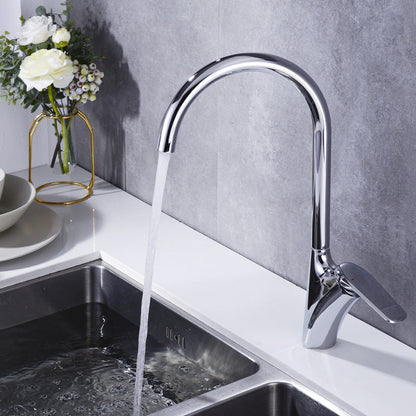 Stainless Steel Kitchen Sink Faucet With Rotating Nozzle