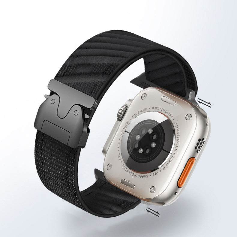 Durable Nylon Strap For Apple Watch With Metal Buckle