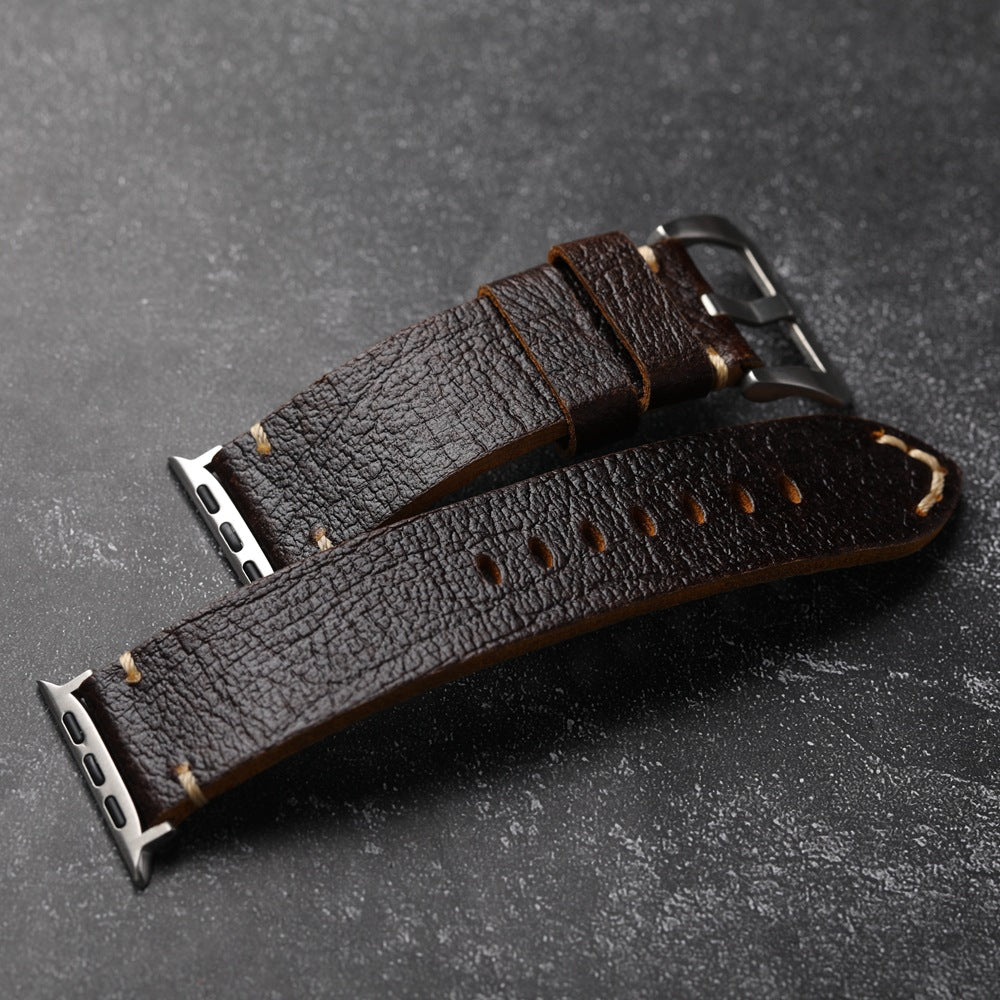 Classic Brown Leather Strap for Apple Watch