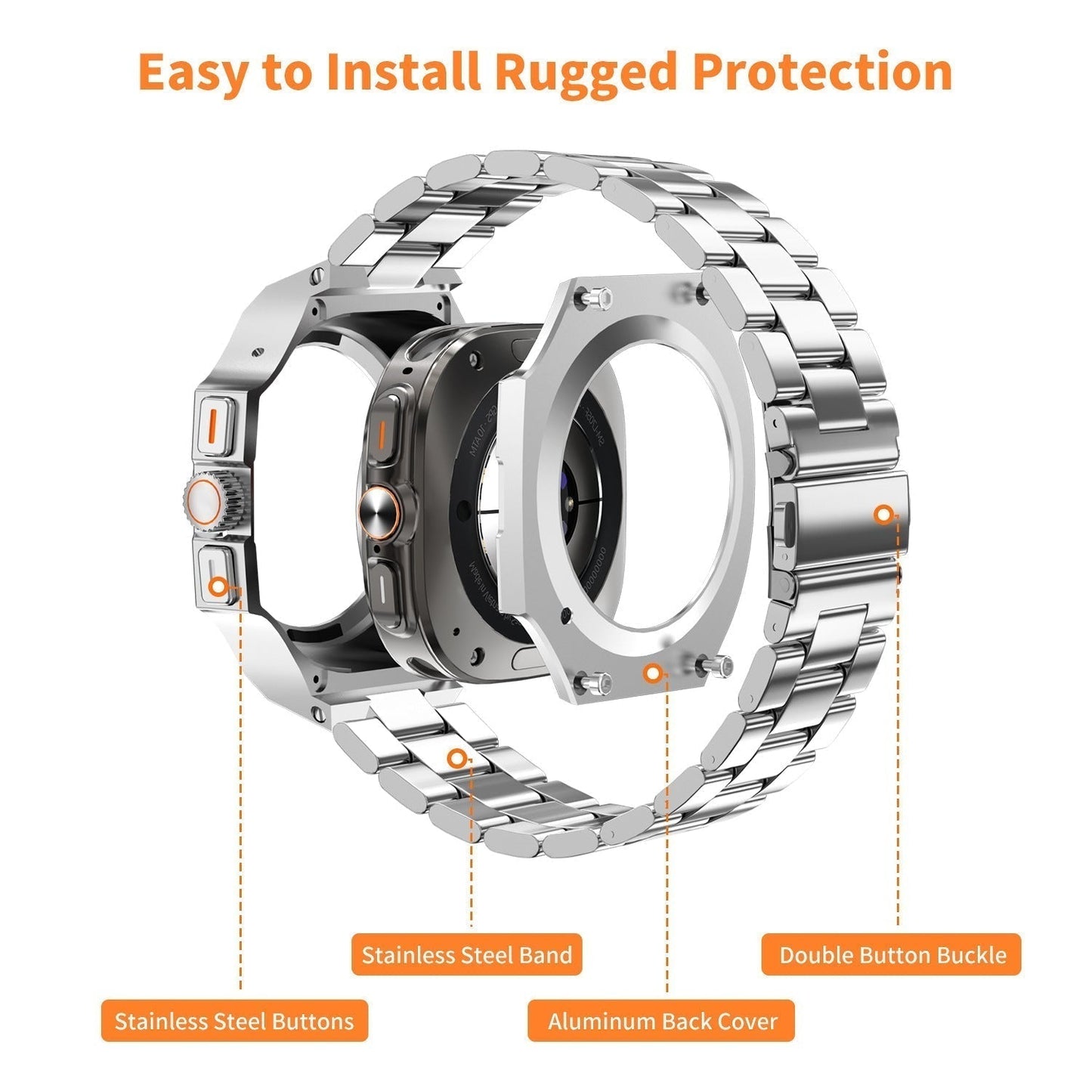 Durable Metal Case and Strap for Samsung Galaxy Watch Ultra
