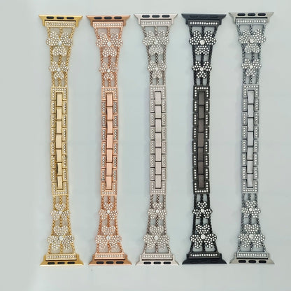 Elegant Flower Crystal Apple Watch Link Bracelet