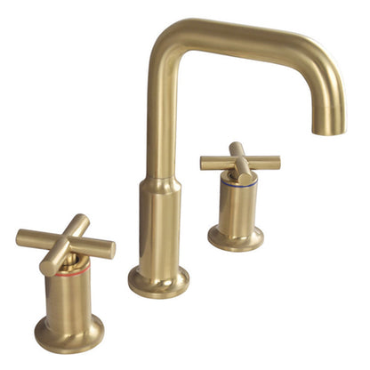 Luxury Gold 3 Hole Bathroom Faucet with Waterfall Spout