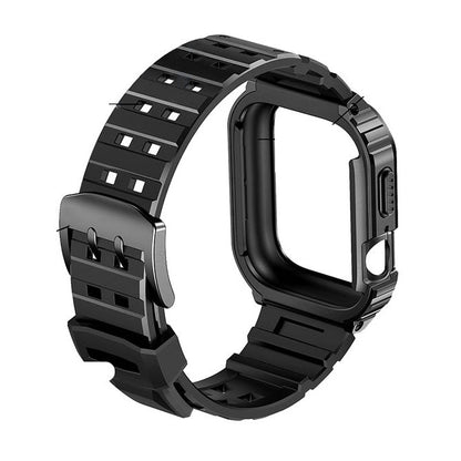 Durable Silicon Apple Watch Band With Metal Case