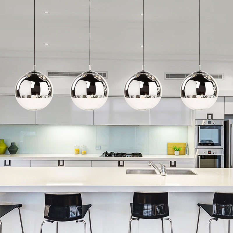 Stunning Glass Pendant Light Clear Globe Chandelier