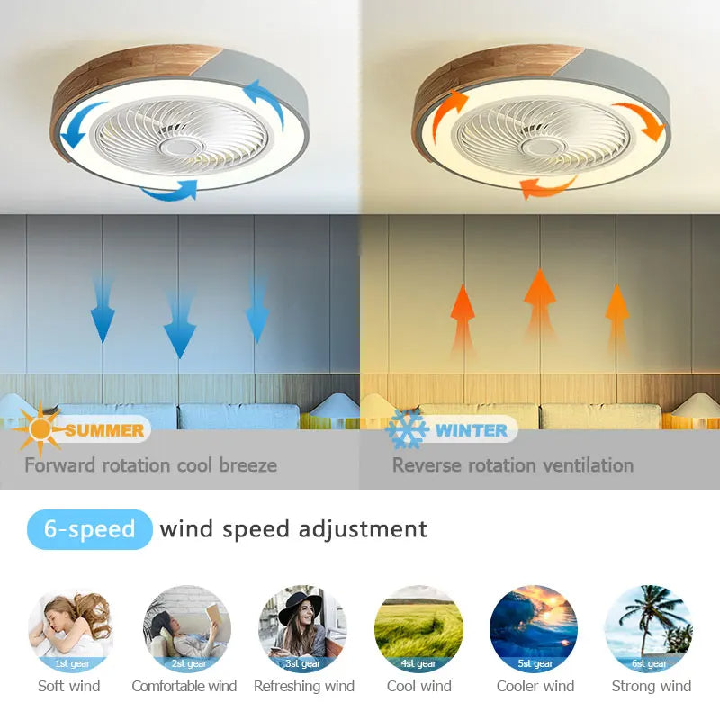 Rustic Wood Ceiling Fan with Efficient LED Lighting
