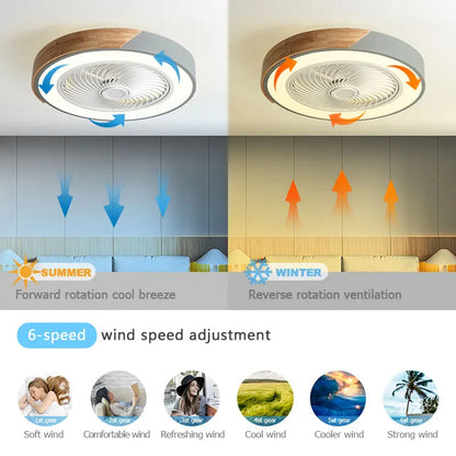 Rustic Wood Ceiling Fan with Efficient LED Lighting