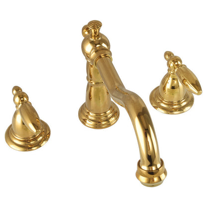 Classic Brass Two Handle Bath Faucet for 3 Hole Sink