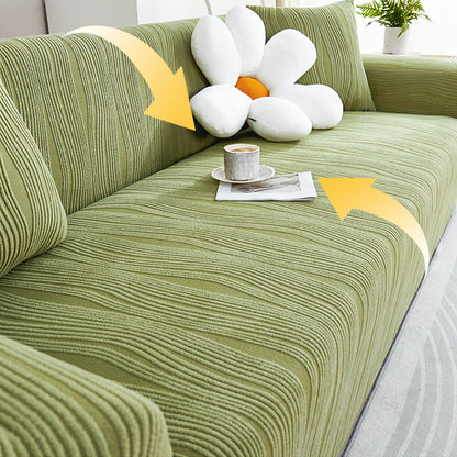 Plush Fitted Pet Proof Sofa Slipcover Durable Fabric