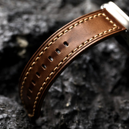 Classic Tan Leather Apple Watch Band