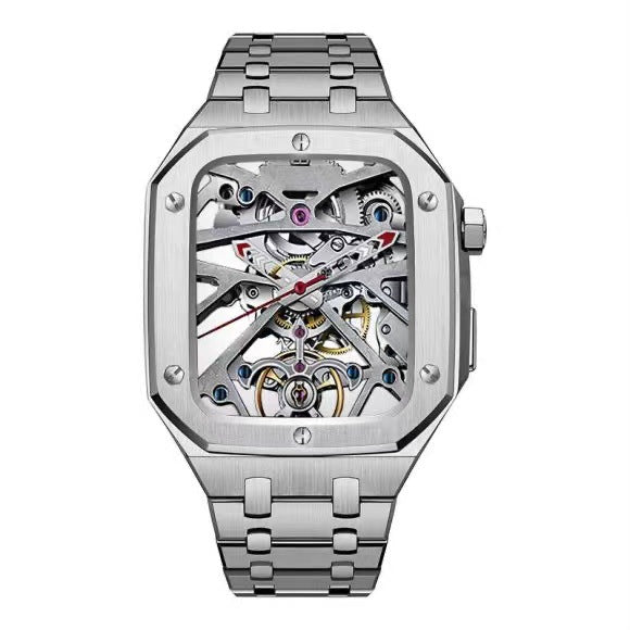 Sleek Silver Apple Watch Case Set