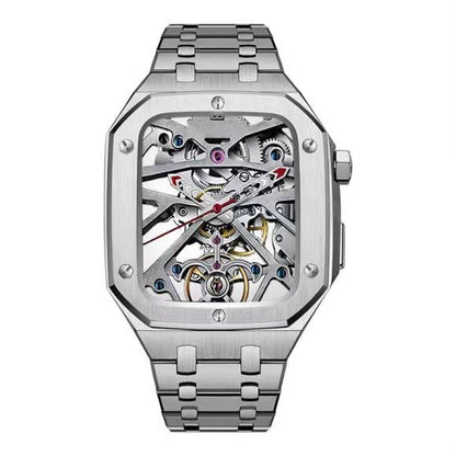 Sleek Silver Apple Watch Case Set