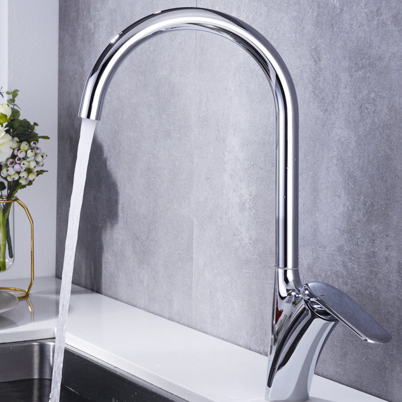 Stainless Steel Kitchen Sink Faucet With Rotating Nozzle