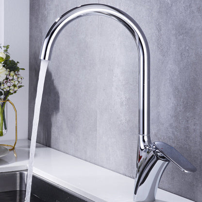 Stainless Steel Kitchen Sink Faucet With Rotating Nozzle