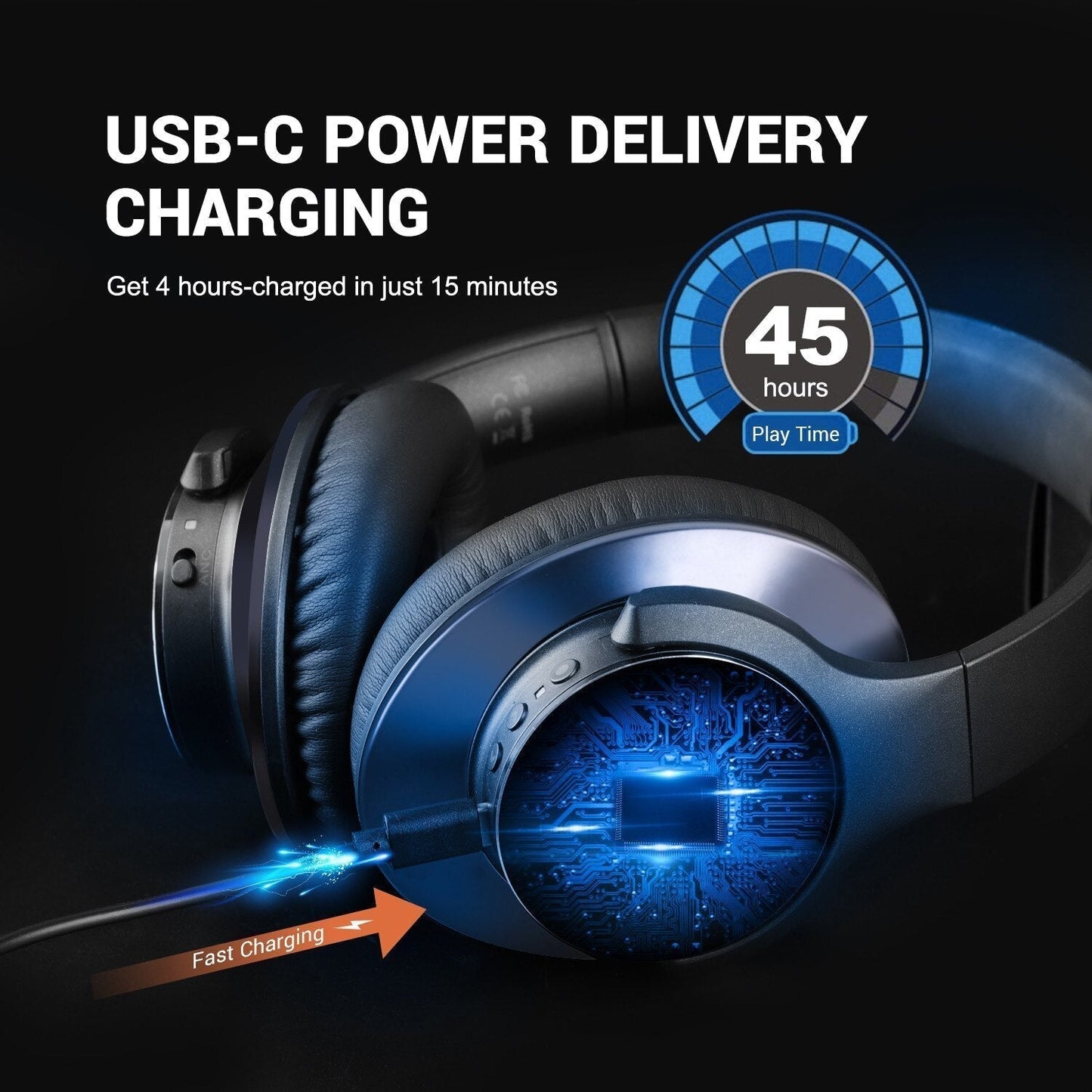 Noise Cancelling Wireless Headphones, Bluetooth 5.0 Microphone