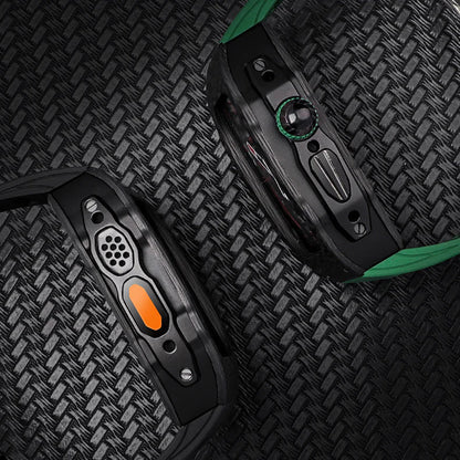 Durable Rubber Strap and Stainless Steel Case for Apple Watch