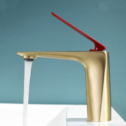 Luxury Gold Tone Single Handle Bathroom Faucet