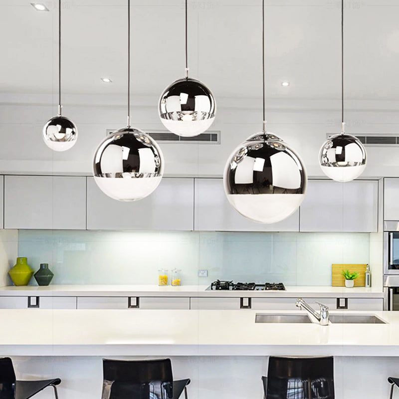 Stunning Glass Pendant Light Clear Globe Chandelier