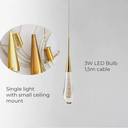 Modern Glass Drop LED Pendant Light