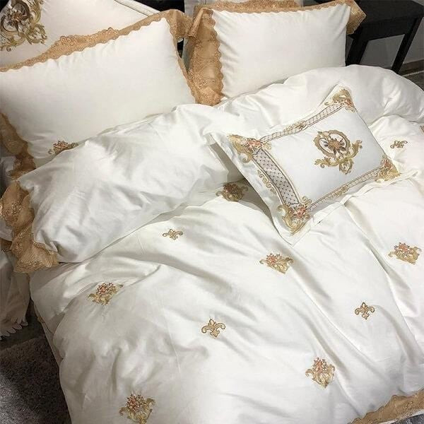 Luxurious Gold Thread Egyptian Cotton Bed Set