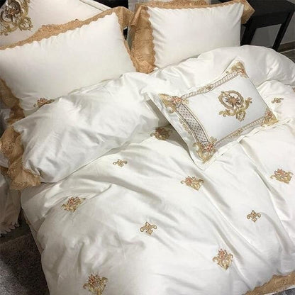 Luxurious Gold Thread Egyptian Cotton Bed Set