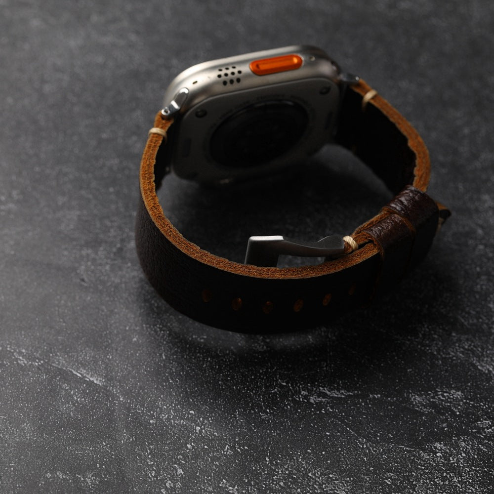 Classic Brown Leather Strap for Apple Watch